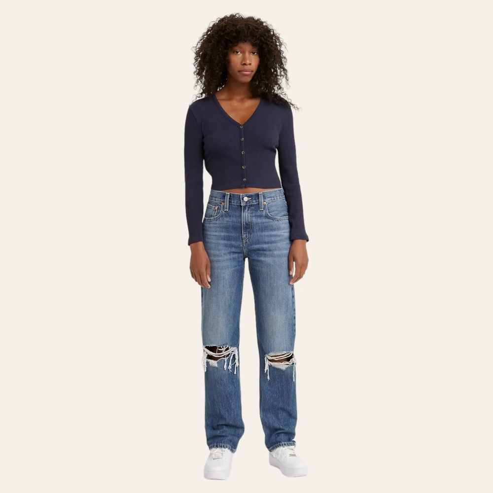 Levi’s Low Pro Jeans in Medium Wash Breathe Out